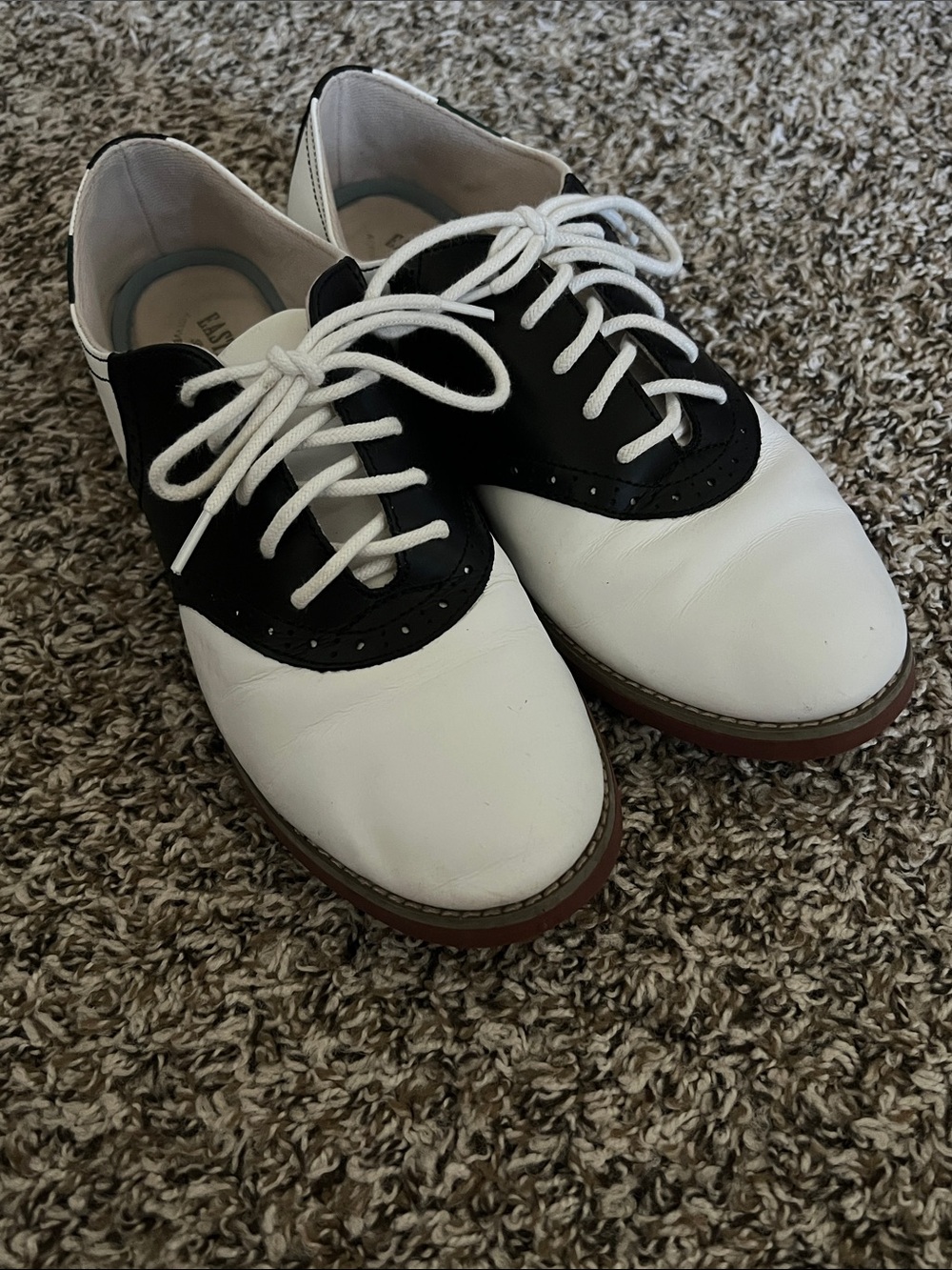 Eastland Black and White Women's Two-Tone Oxfords